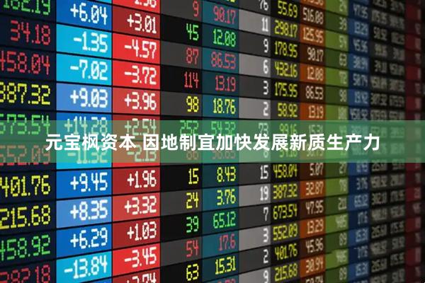 元宝枫资本 因地制宜加快发展新质生产力